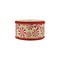 LaRibbons 4" - 2 1/2" Wired Jacquard Ribbon | Peppermint on Fuschia w/ Tinsel Edge | 5 Yard Roll